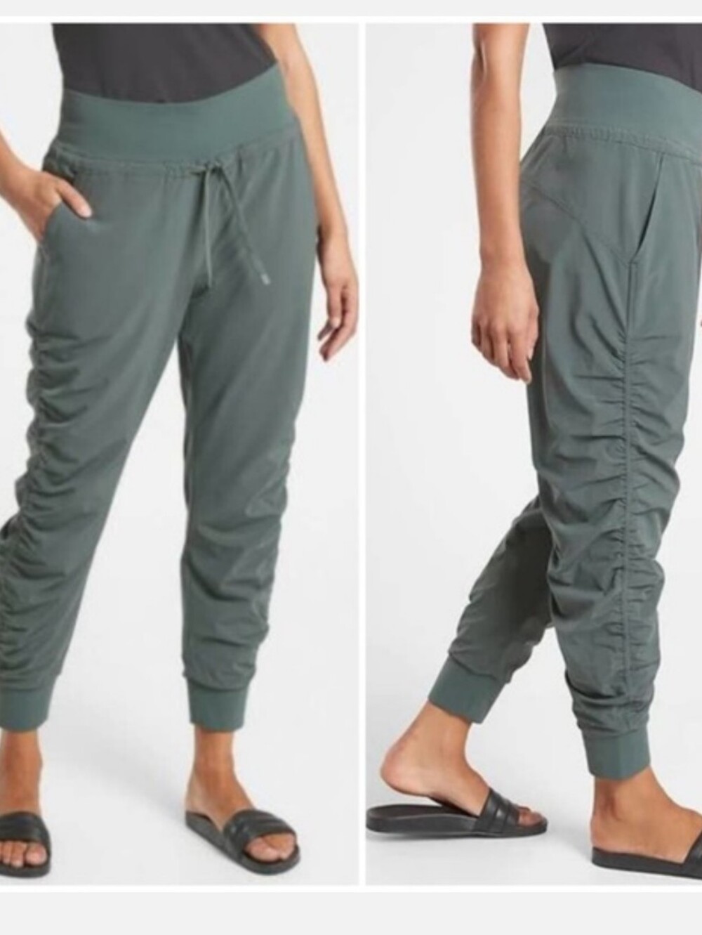 Athleta Attitude Lined Pants Olive Green Women's 6 Athleisure Athletic Active